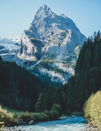 Snow-topped alpine peak near Alpine Vista Resort